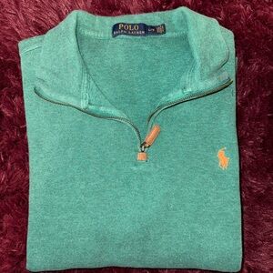 Green Polo quarter zip pullover